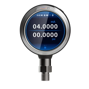 ADT673 advanced digital pressure calibrator. Barometric pressure measurement tool with digital display showing mA and psi readings.
