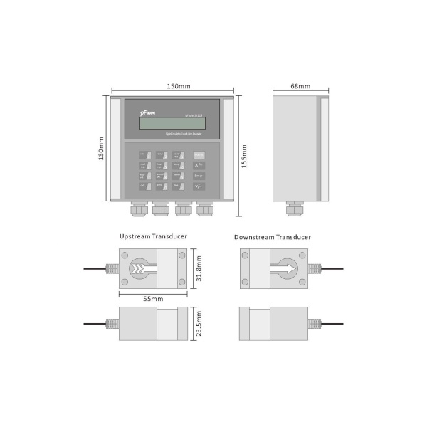 D116 Wall Mount Transit Time Water Flow Meter - Image 3