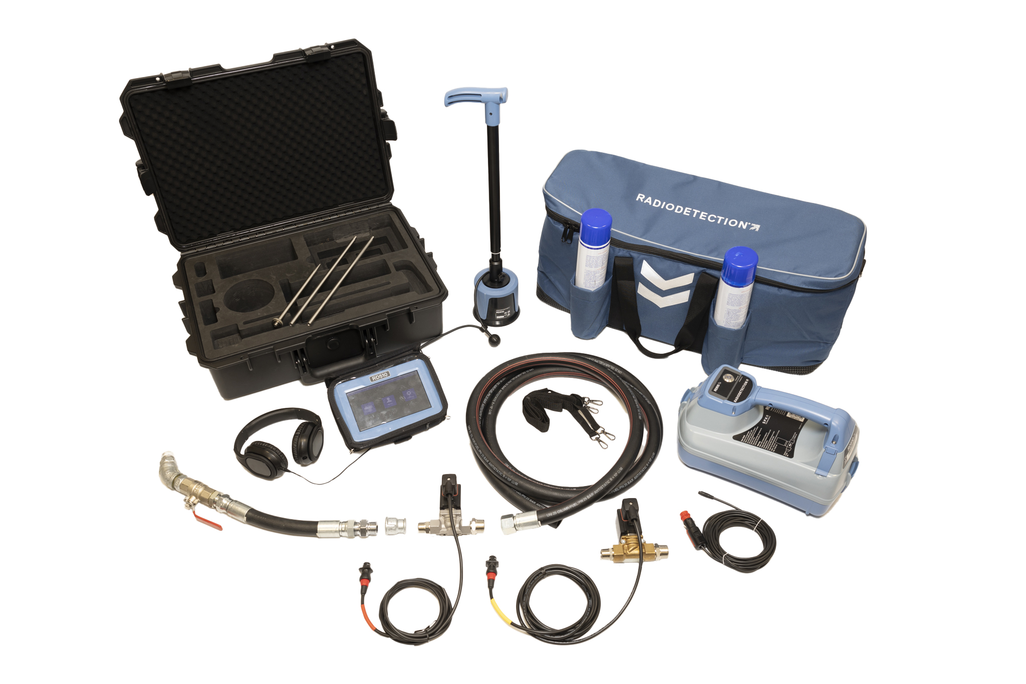 RD510 Water Pipe Locator & Standard and High Pressure Pulsed Water Transmitter Kits (4 & 10 bar)