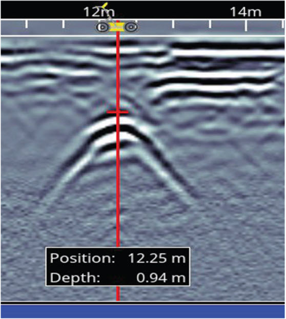 LMX150 pinpoint depth and location screen