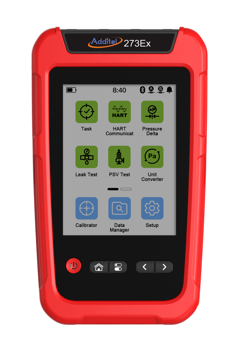 Additel ADT273Ex colour touchscreen interface