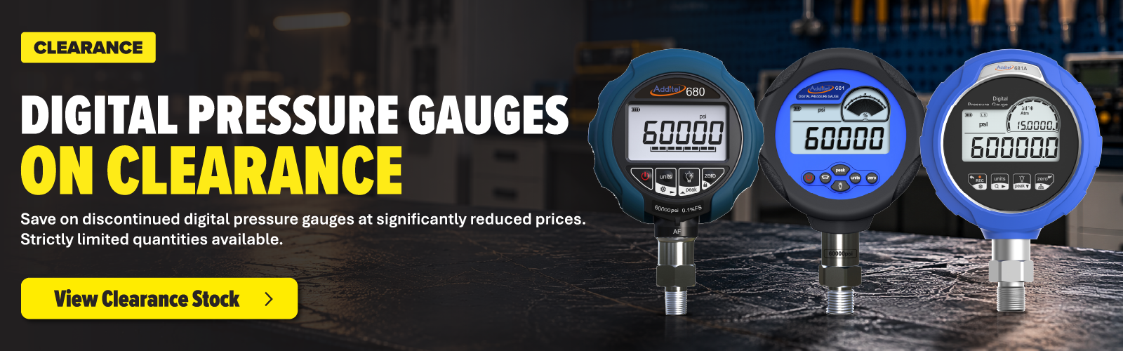 Zedflo Clearance digital pressure gauges at reduced prices